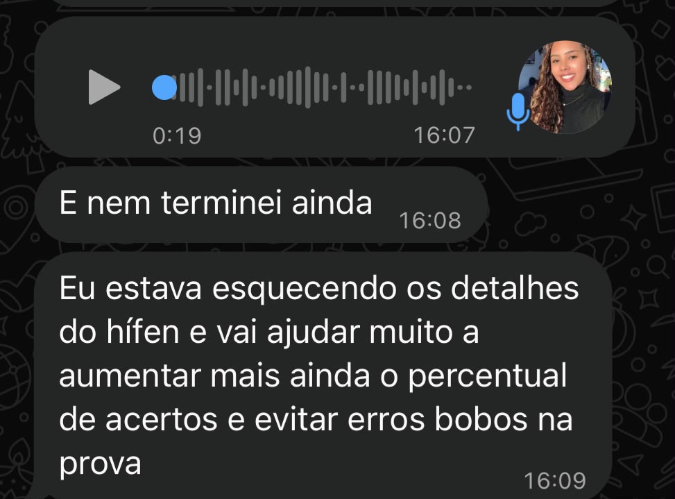 Depoimento de aluna sobre material de Marcos Brito para a reta final PPRS