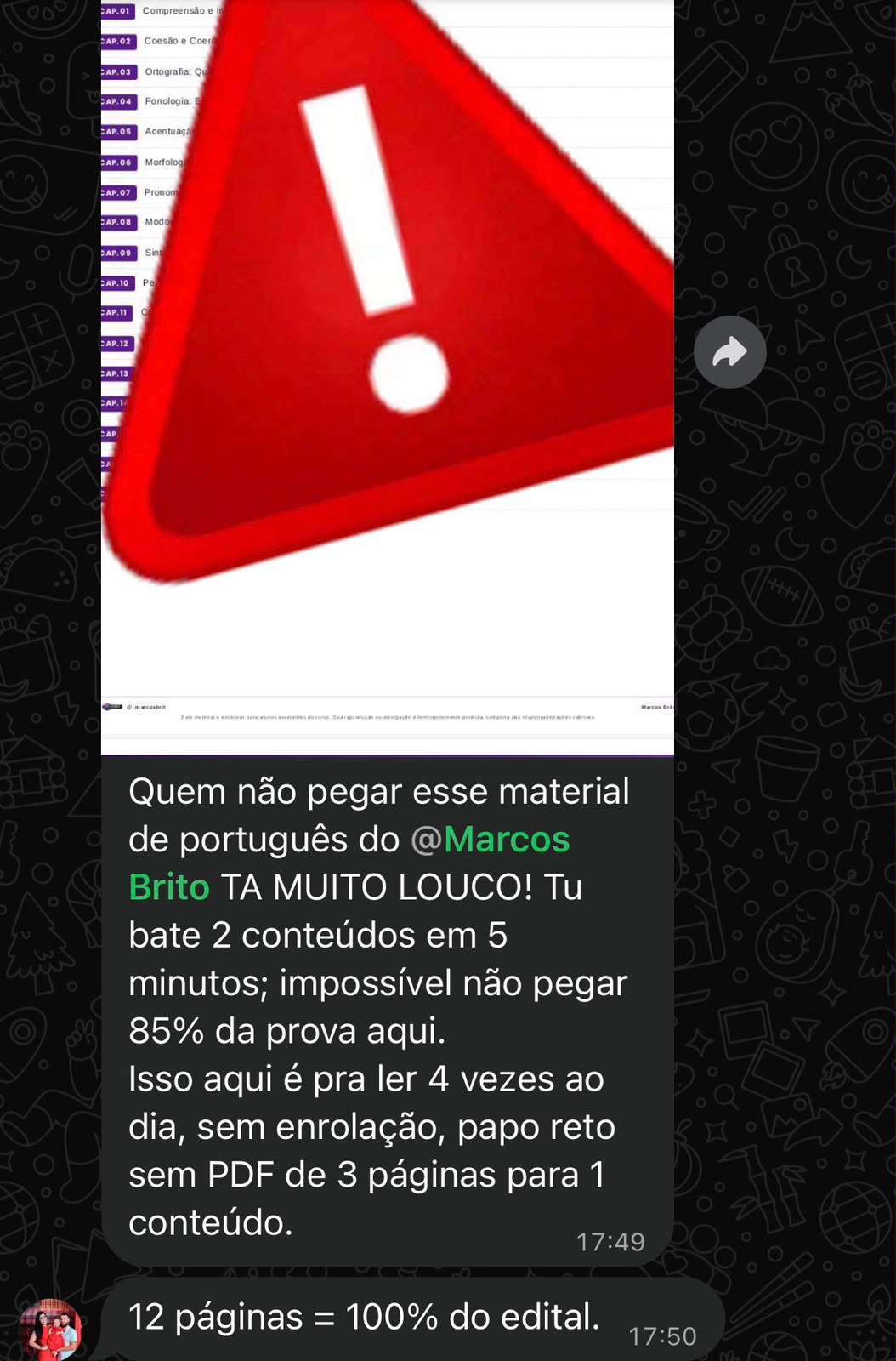 Depoimento sobre material de Marcos Brito para a reta final PPRS